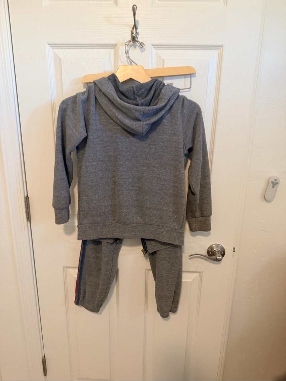 Aviator Nation Kids Gray Sweatshirt & Joggers with Rainbow Stripe Accents - Picture 8 of 9